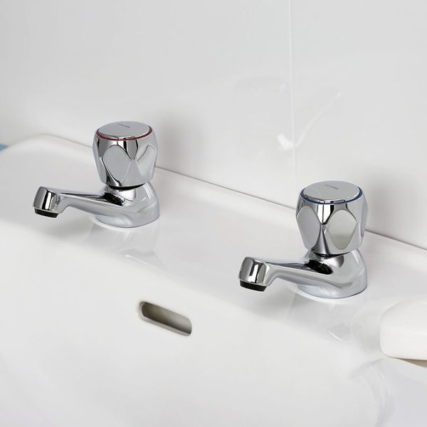 Bristan   Club Basin Taps   Chrome with Metal Heads - Image 2