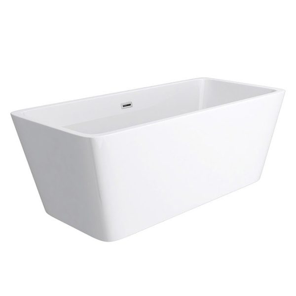 Valencia 1600 Square Modern Freestanding Bath Gloss White with Waste - Image 2