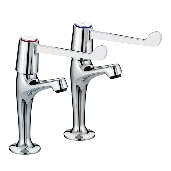 Bristan   Value Lever High Neck Pillar Taps with 6" Levers   VAL HNK C 6 CD