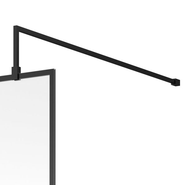 Venice 1600 x 800 Matt Black Abstract Grid Wet Room (1000mm Screen + Tray) - Image 7