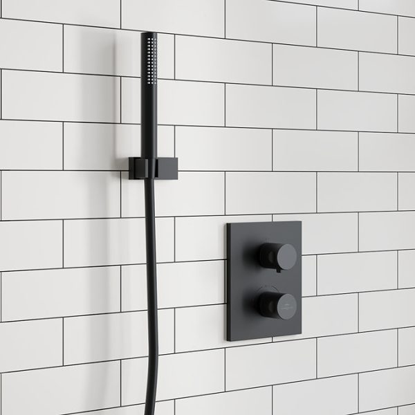Villeroy and Boch Square Complete Shower Set   Matt Black - Image 2