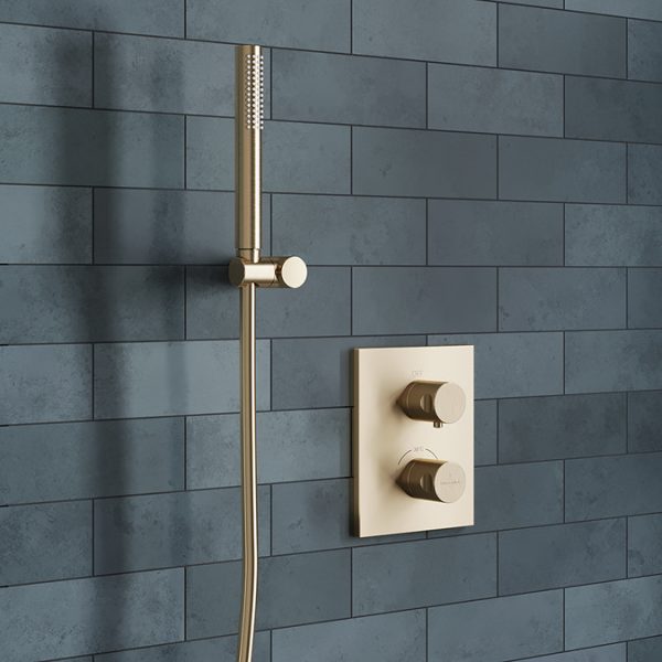 Villeroy and Boch Round Complete Shower Set   Brushed Gold - Image 2