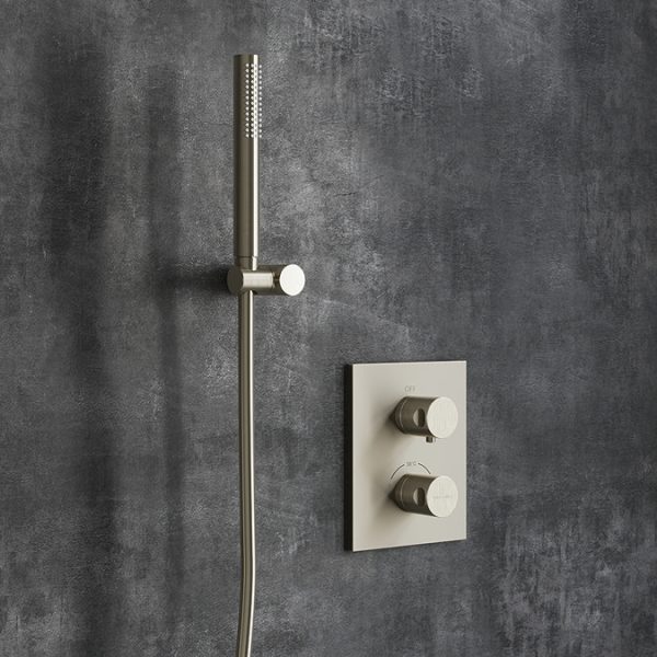 Villeroy and Boch Round Complete Shower Set   Brushed Nickel Matt - Image 2