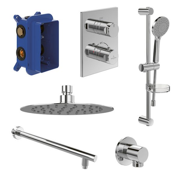 Villeroy and Boch Round Complete Shower Set with Slider Rail Kit - Image 3
