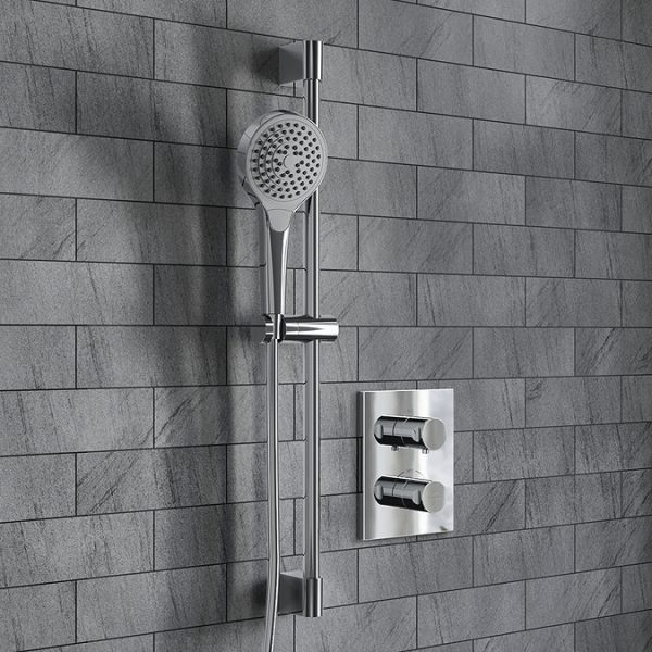 Villeroy and Boch Square Verve Complete Shower Set with Slider Rail Kit - Image 2