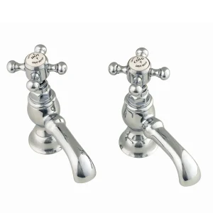 Silverdale Victorian Bath Pillar Taps Chrome