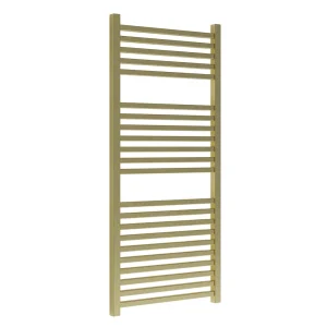 Venice Cubo Heated Towel Rail   Brushed Brass (1110 x 500mm)