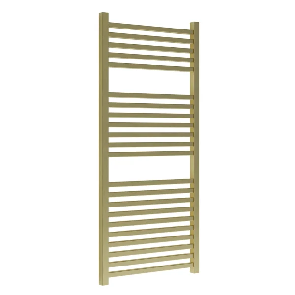 Venice Cubo Heated Towel Rail   Brushed Brass (1110 x 500mm)