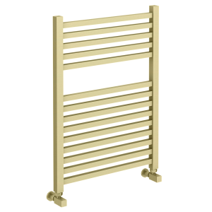 Venice Cubo Heated Towel Rail   Brushed Brass (690 x 500mm)