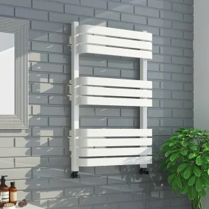 Venice White 800 x 500 Designer D Shaped Heated Towel Rail