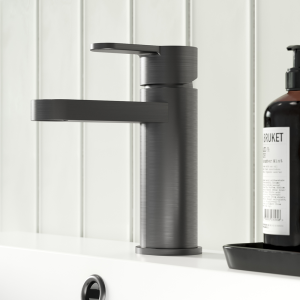 Venice Giro Gunmetal Grey Mono Basin Mixer with Push Button Waste