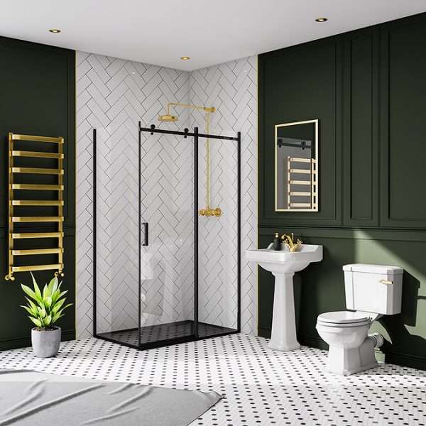 Venice Brushed Brass Designer Heated Towel Rail (500 x 1200mm) - Image 2