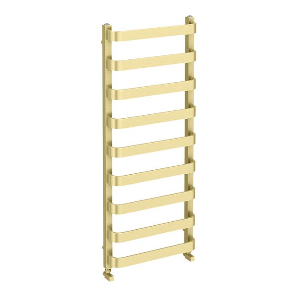 Venice Brushed Brass Designer Heated Towel Rail (500 x 1200mm) - Image 3