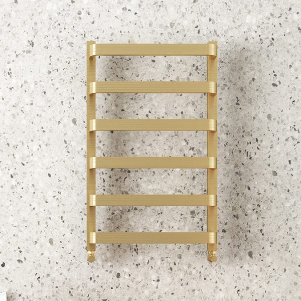 Venice Brushed Brass Designer Heated Towel Rail (500 x 800mm) - Image 4