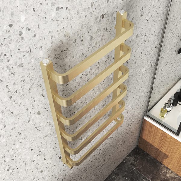 Venice Brushed Brass Designer Heated Towel Rail (500 x 800mm) - Image 5
