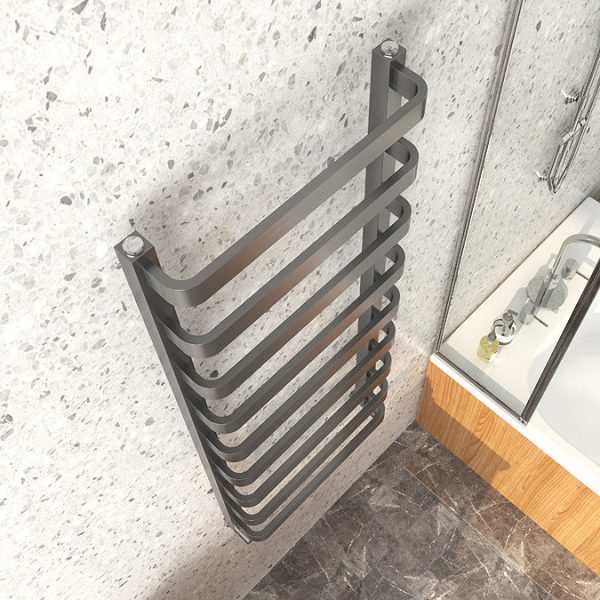 Venice Brushed Black Nickel Designer Heated Towel Rail (500 x 1200mm) - Image 2