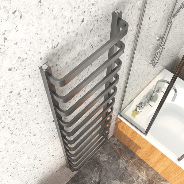 Venice Brushed Black Nickel Designer Heated Towel Rail (500 x 1500mm) - Image 2