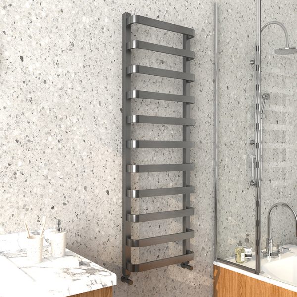 Venice Brushed Black Nickel Designer Heated Towel Rail (500 x 1500mm) - Image 3
