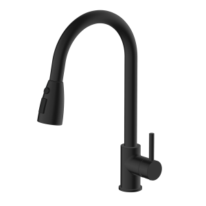 Venice Modern Kitchen Mixer Tap with Swivel Spout & Pull Out Spray   Matt Black