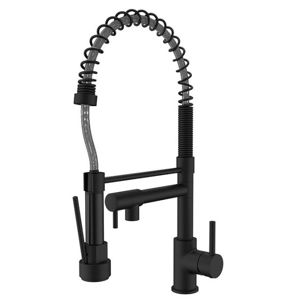 Venice Kitchen Mixer Tap with Swivel Spout & Directional Spray   Matt Black - Image 2