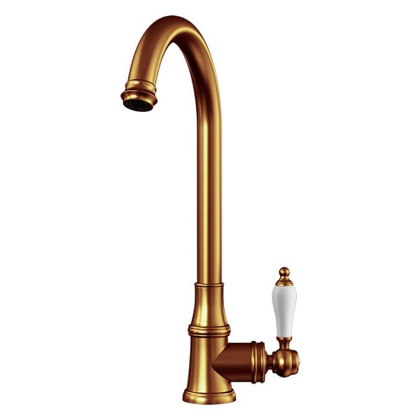 Venice Traditional Kitchen Mixer Tap with Swivel Spout   Brushed Copper - Image 3