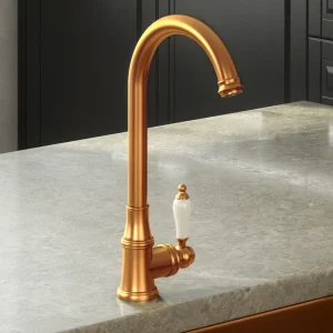 Venice Traditional Kitchen Mixer Tap with Swivel Spout   Brushed Copper