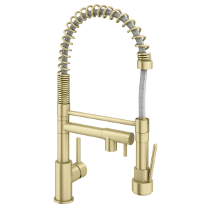 Venice Modern Kitchen Mixer Tap with Swivel Spout & Directional Spray   Brushed Brass