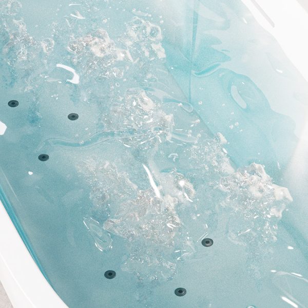 Verona Whirlpool Freestanding Bath with Matt Black 12 Jet Airspa System - Image 2