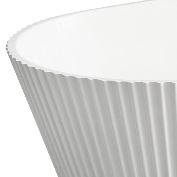 Venice Fluted 1700 x 790mm Double Ended Freestanding Bath Gloss White with Waste - Image 4