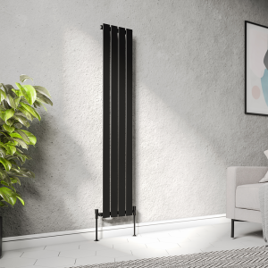 Urban Vertical Radiator   Matt Black   Single Panel (1600mm High) 304mm Wide
