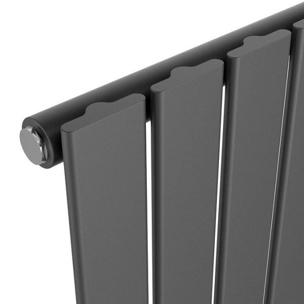 Urban Vertical Radiator   Matt Black   Single Panel (1600mm High) 456mm Wide - Image 3