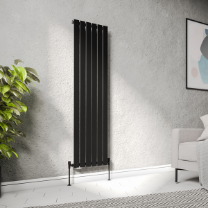 Urban Vertical Radiator   Matt Black   Single Panel (1600mm High) 456mm Wide