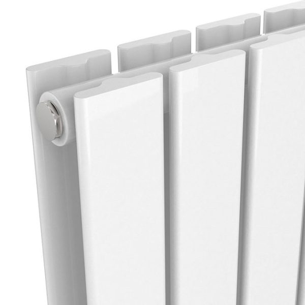 Urban Vertical Radiator   White   Double Panel (1600mm High) 456mm Wide with Rail - Image 3