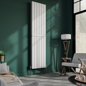 Urban Vertical Radiator   White   Double Panel (1600mm High) 456mm Wide with Rail