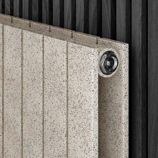 Urban Vertical Radiator   Taupe Speckled Stone Effect   Double Panel (1600x456mm) - Image 5