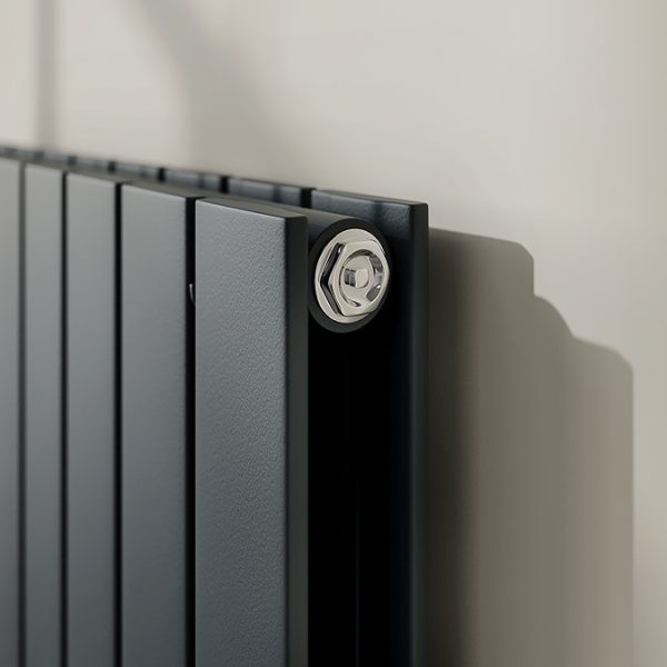 Urban Vertical Radiator   Anthracite Grey   Double Panel (1600mm High) 456mm Wide with Rail - Image 2