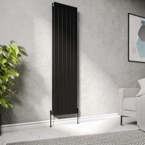 Urban Vertical Radiator   Matt Black   Double Panel (1800mm High) 456mm Wide