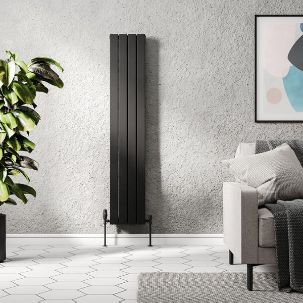 Urban Vertical Radiator   Matt Black   Double Panel (1600mm High) 304mm Wide - Image 2