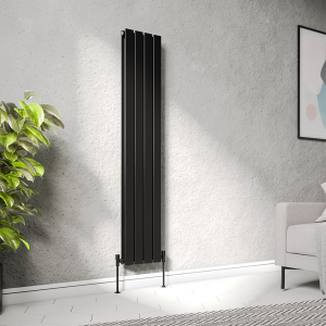 Urban Vertical Radiator   Matt Black   Double Panel (1600mm High) 304mm Wide