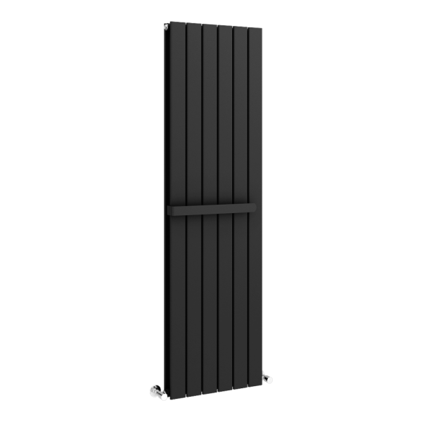 Urban Vertical Radiator   Matt Black   Double Panel (1600mm High) 456mm Wide with Rail