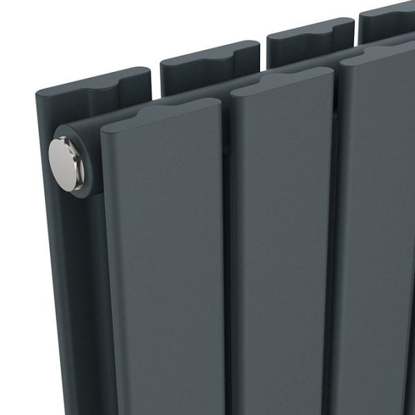 Urban Vertical Radiator   Anthracite Grey   Double Panel (1600mm High) 456mm Wide with Rail - Image 3