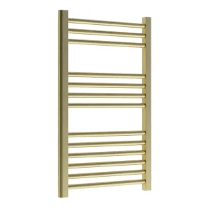 Venice Giro Heated Towel Rail   Brushed Brass (800 x 500mm)