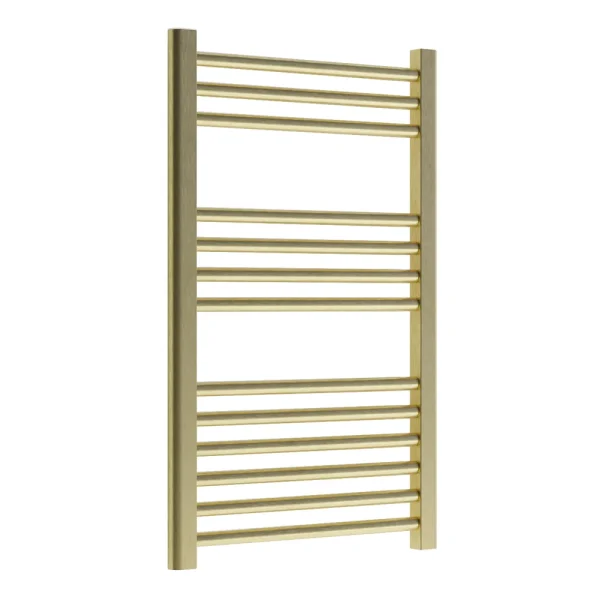 Venice Giro Heated Towel Rail   Brushed Brass (800 x 500mm)