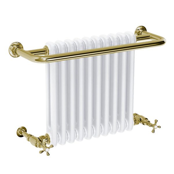 Bromley Vintage Gold Traditional Wall Hung Towel Rail Radiator (741 x 510mm) - Image 3