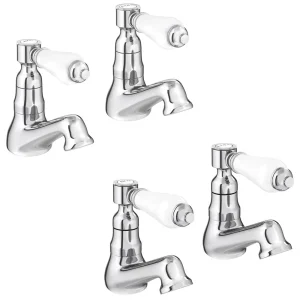 Lancaster Traditional Basin + Bath Tap Set