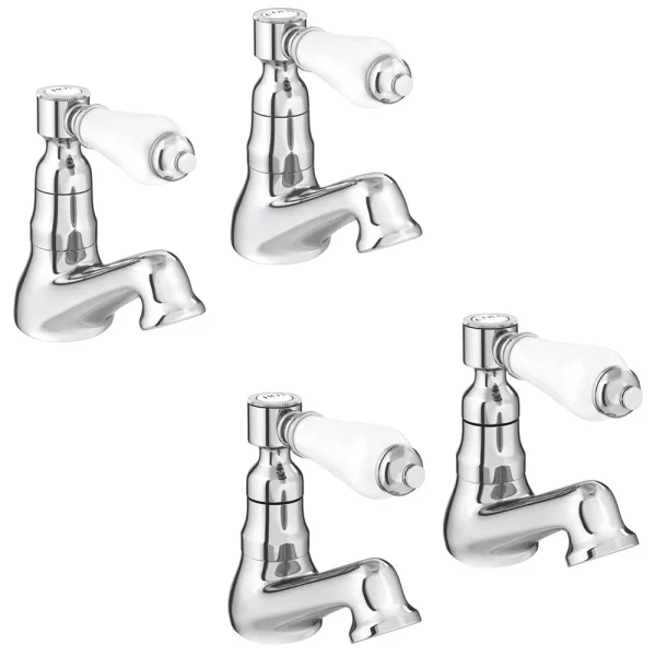 Lancaster Traditional Basin + Bath Tap Set