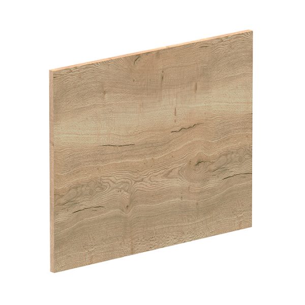 Arezzo Rustic Oak Shower Bath   1700mm L Shaped with Matt Black Screen + Panel - Image 2