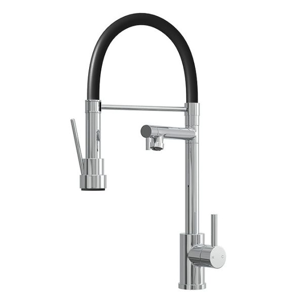 Venice Chrome Kitchen Sink Mixer with Smooth Rubber Hose and Flexi Spray - Image 2