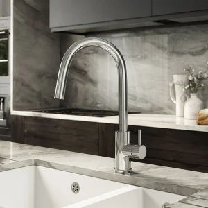 Venice Chrome Kitchen Sink Mixer with Concealed Pull Out Hose and Spray Head