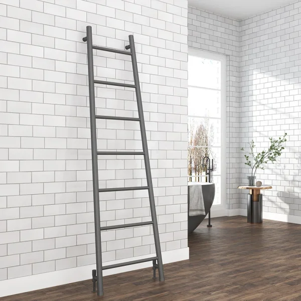 Venice Anthracite Leaning Ladder 1800 x 500mm Heated Towel Rail